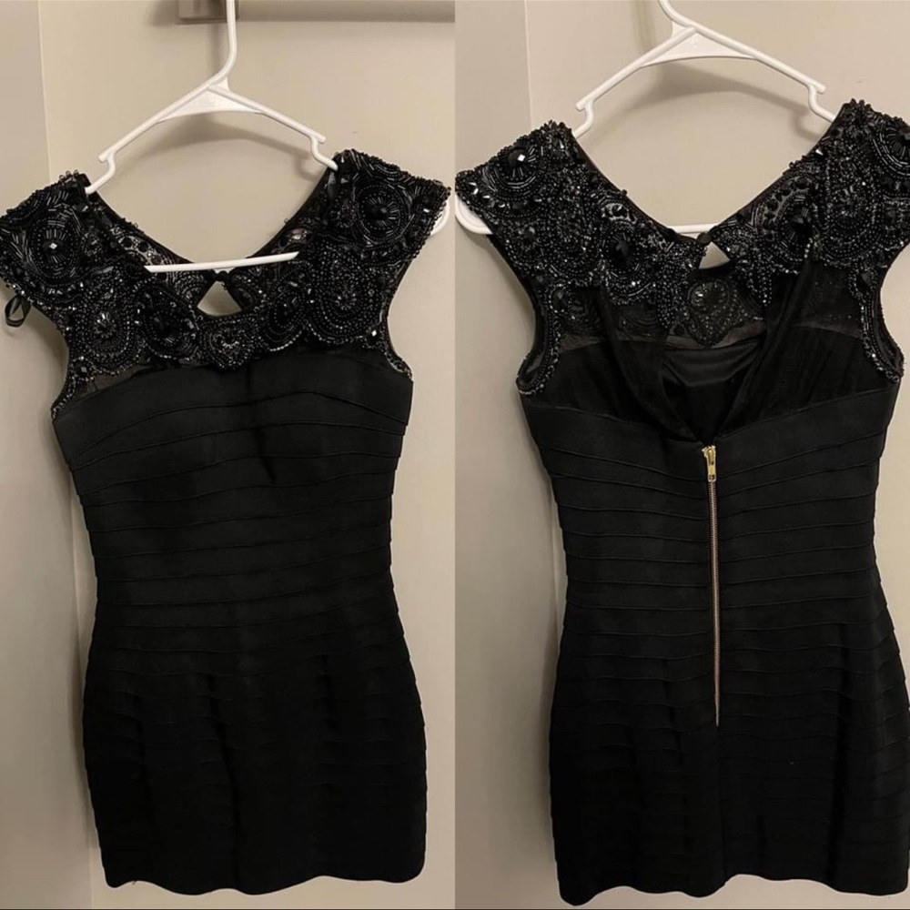 Sherri Hill Black Beaded Dress